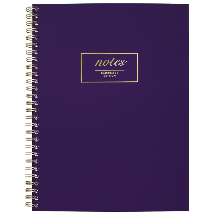 Jewel Tone Notebook with Gold Twin-Wire Binding, 1-Subject, Wide/Legal Rule, Jewel Tone Purple Cover, (80) 9.5 x 7.25 Sheets