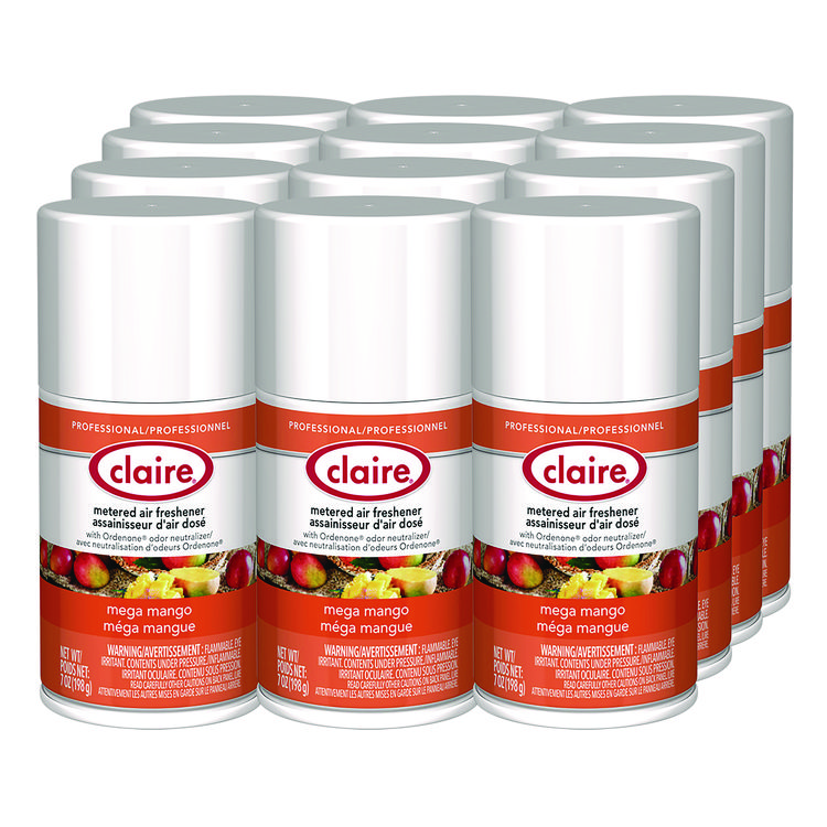 Metered Air Freshener, Mango, 7 oz Aerosol Spray, 12/Carton