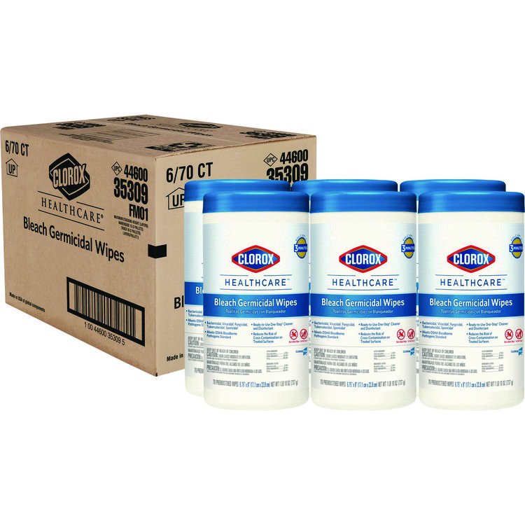 CLOROX BLEACH GERMICIDAL WIPES CLO35309CT  6/70/CS