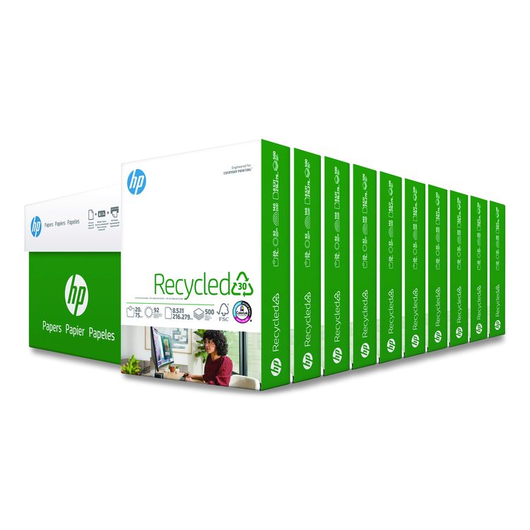 HP Papers Recycled30 Paper, 92 Bright, 20 lb Bond Weight, 8.5 x 11 ...