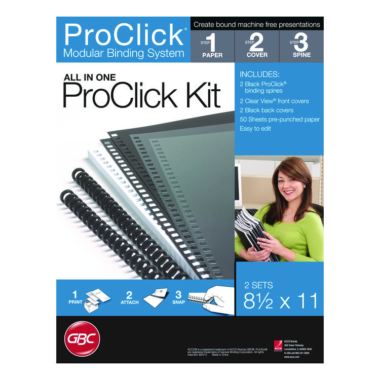 Instant Report Kits, 0.31" Capacity, For 11 x 8.5 Sheets, Clear/Black Covers, Black Spine, 2 Kits/Pack