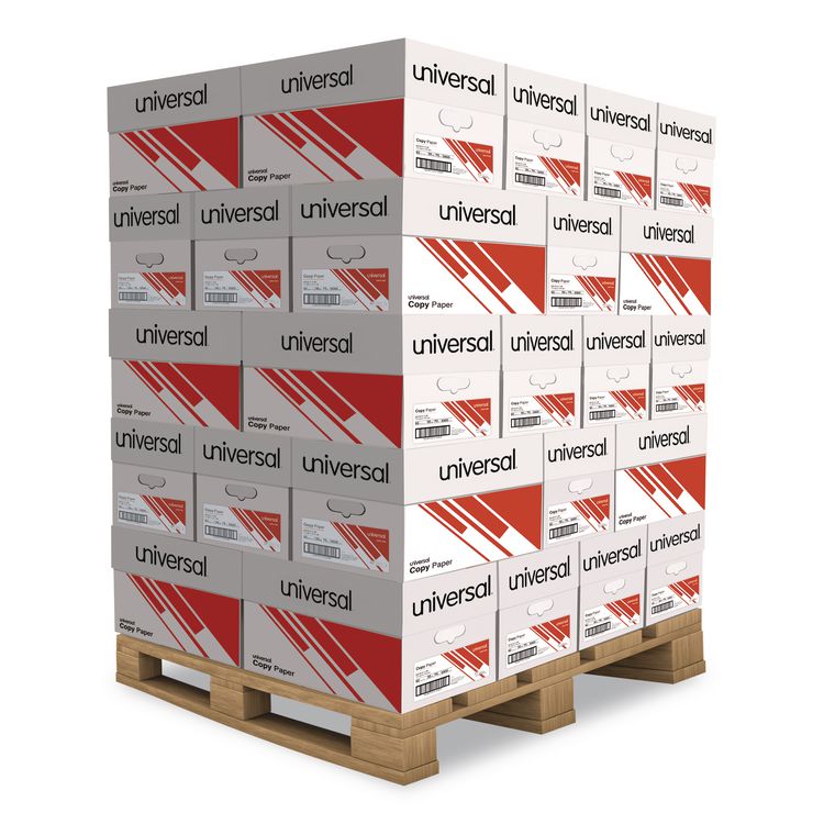 Copy Paper, 92 Bright, 20 lb Bond Weight, 8.5 x 11, White, 500 Sheets/Ream, 10 Reams/Carton, 40 Cartons/Pallet