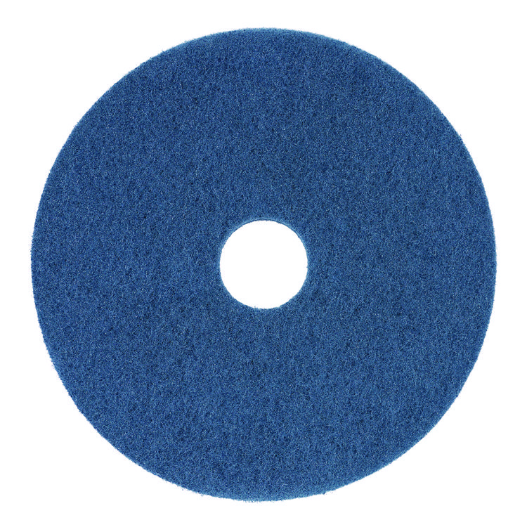 Scrubbing Floor Pads, 16" Diameter, Blue, 5/carton