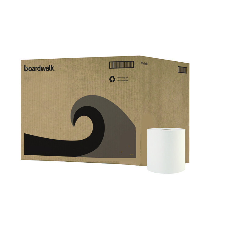 Hardwound Paper Towels, 1-Ply, 8" x 800 ft, White, 6 Rolls/Carton