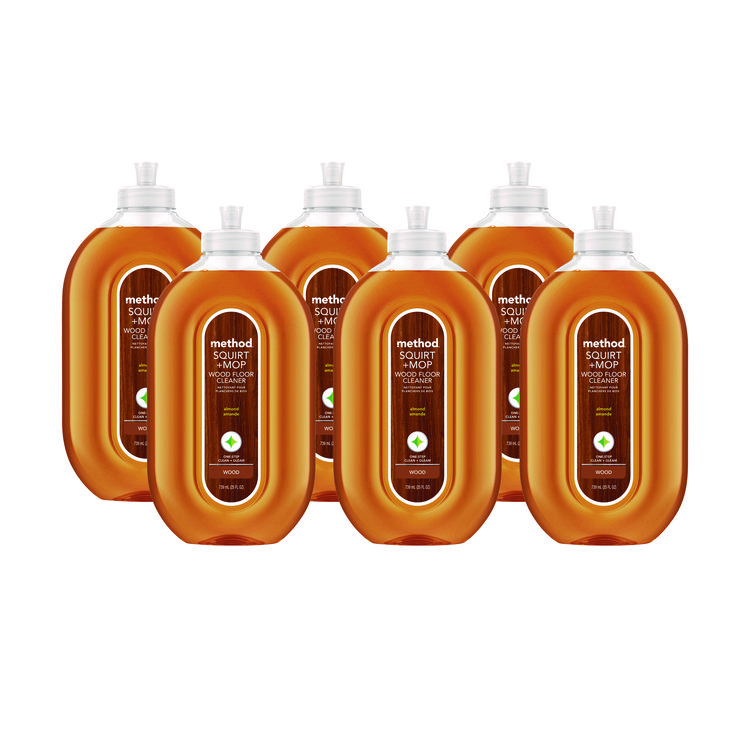 Squirt + Mop Wood Floor Cleaner, Almond Scent, 25 Oz Squirt Bottle, 6/carton