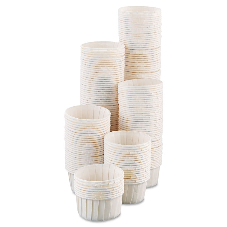 Paper Portion Cups, 4oz, White, 250/Bag, 20 Bags/Carton