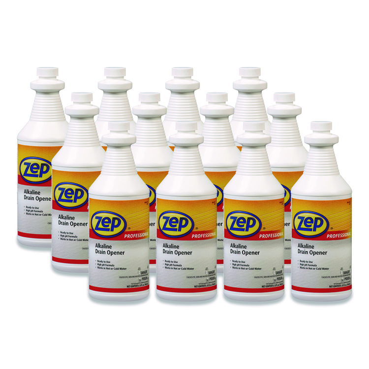 Alkaline Drain Opener Quart Bottle, 12/carton