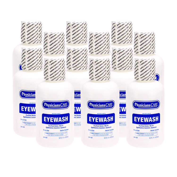 PhysiciansCare® by First Aid Only® Eye Wash, 16 oz Bottle, 12/Carton