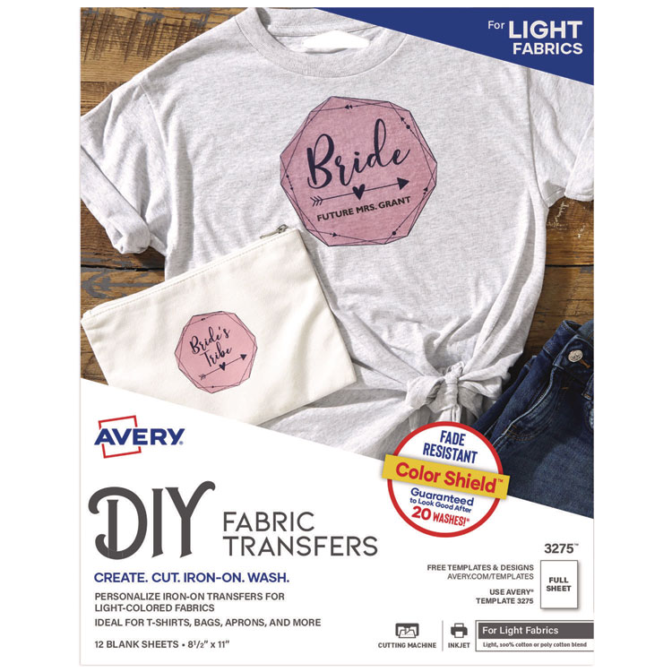 Fabric Transfers, 8.5 X 11, White, 12/pack