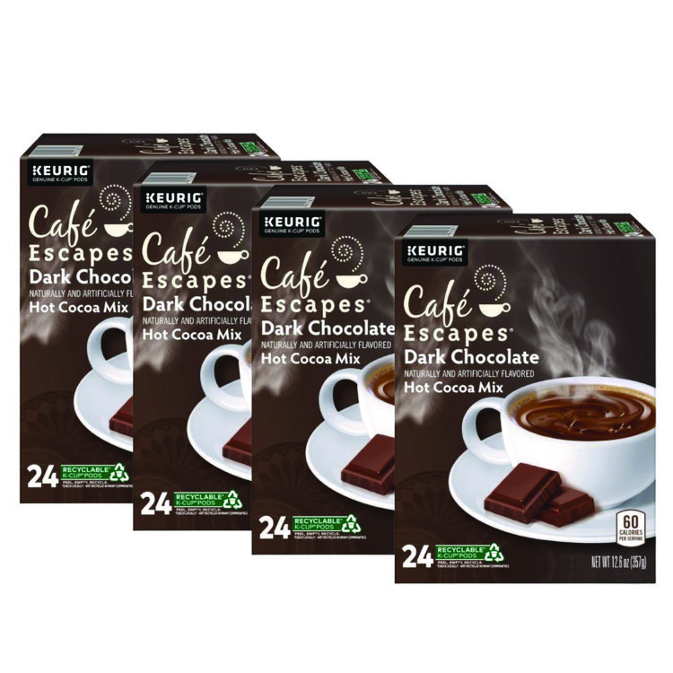 Dark Chocolate Hot Cocoa K-Cups, 24/box, 4 Box/carton