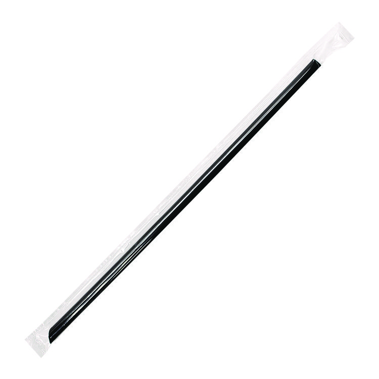 Jumbo Straws, 9", Plastic, Black, 2,000/Carton