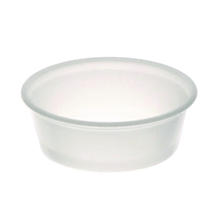 Plastic Portion Cup, 1.5 oz, Translucent, 125/Sleeve, 20 Sleeves/Carton