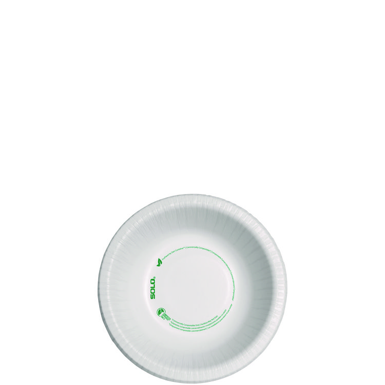 SOLO® Compostable Paper Dinnerware, ProPlanet Seal, Bowl, 12 oz, White, 125/Pack