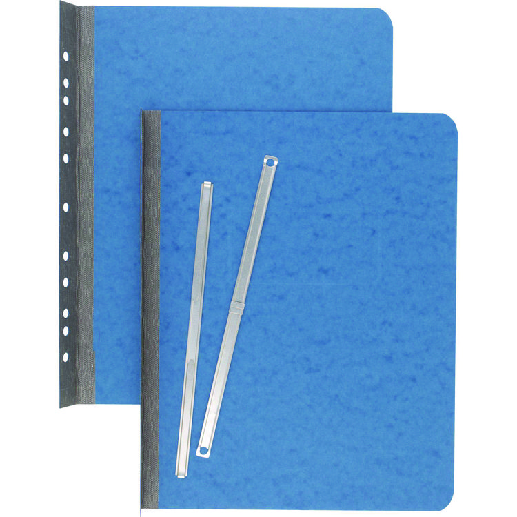 Pressboard Report Cover with Tyvek Reinforced Hinge, 2-Hole Prong Fastener, 3" Capacity, 8.5 x 11, Light Blue
