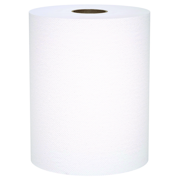 Scott® Universal 100% Recycled Fiber Hard Roll Paper Towels, 1-Ply, 8 x 800 ft, White, 6 Rolls/Carton