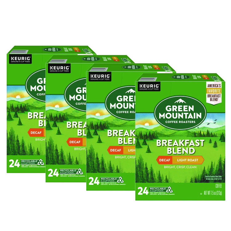 Breakfast Blend Decaf Coffee K-Cups, 96/carton