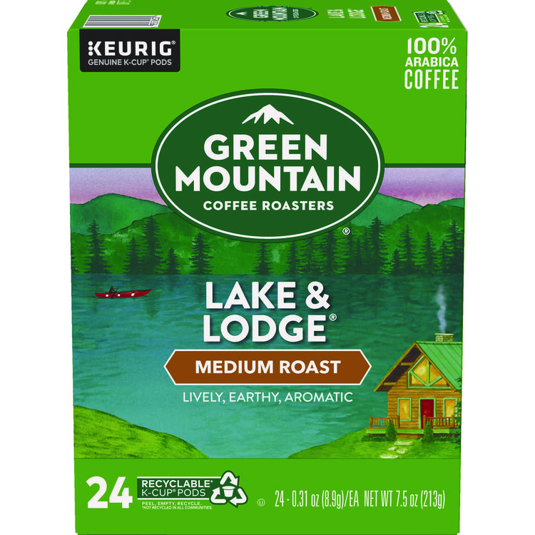 Lake And Lodge Coffee K-Cups, Medium Roast, 24/box