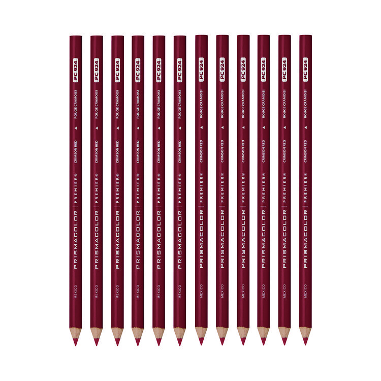 Premier Colored Pencil, Crimson Red Lead, Crimson Red Barrel, 12/Pack