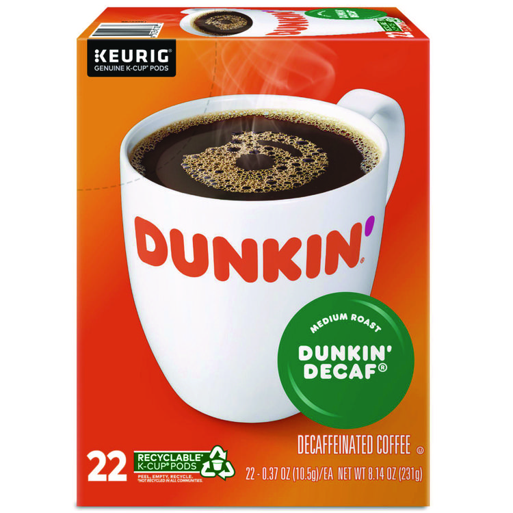K-Cup Pods, Dunkin' Decaf, 22/box
