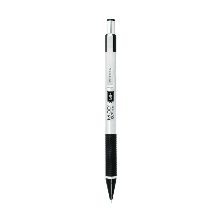 M-301 Mechanical Pencil, 0.7 mm, HB (#2), Black Lead, Silver/Black Barrel