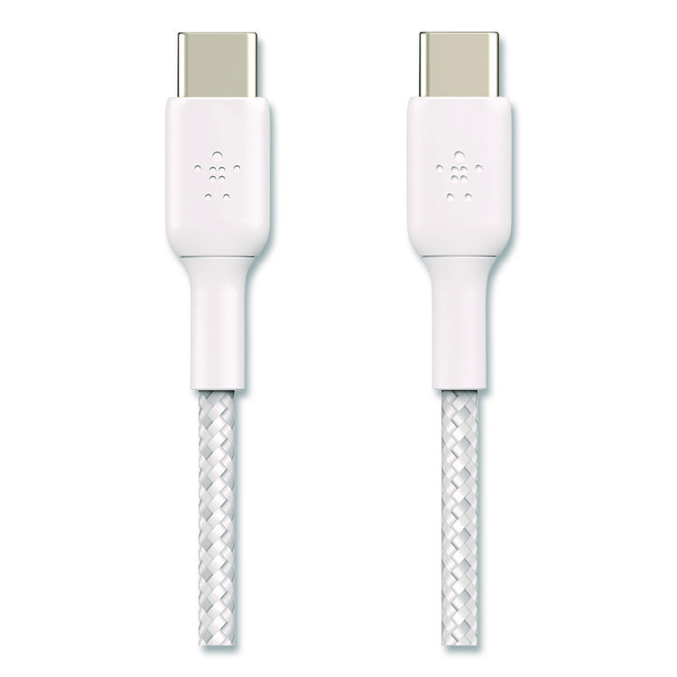 BOOST CHARGE Braided USB-C to USB-C Cable, 3.3 ft, White