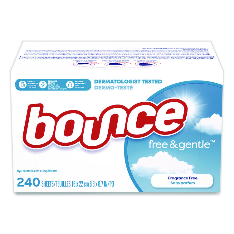 free and gentle Dryer Sheets, Fragrance Free, 240 Sheets/Box