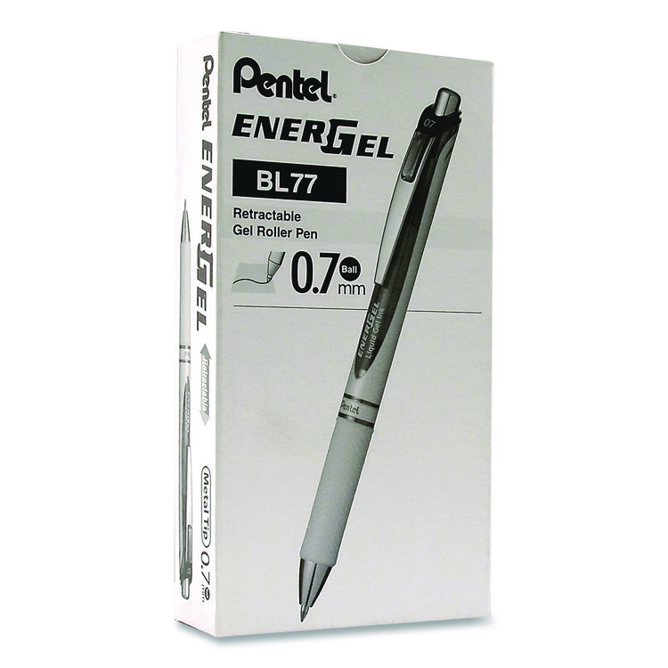 EnerGel RTX Deluxe Gel Pen, Retractable, Medium 0.7 mm, Black Ink, Pearl/Translucent Pink Barrel, Dozen