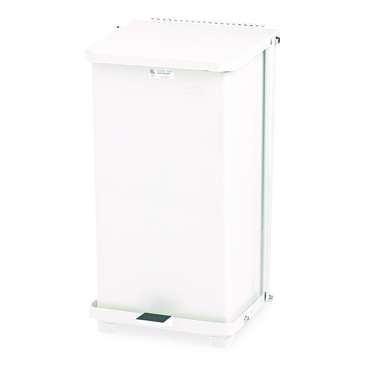 Defenders Heavy-Duty Steel Step Can, 6.5 gal, Steel, White