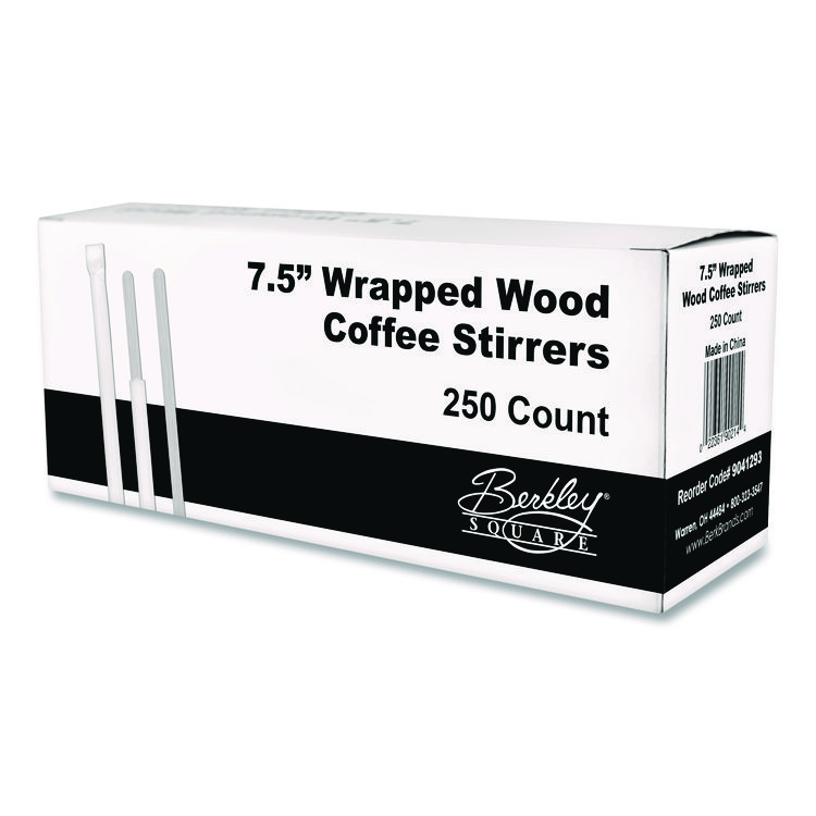 Wrapped Wood Stirrers, 7.5", 250/Box