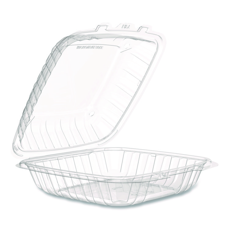 Microwaveable Hinged Containers, ProPlanet, 9 x 8.75 x 3, Clear, Plastic 150/Carton