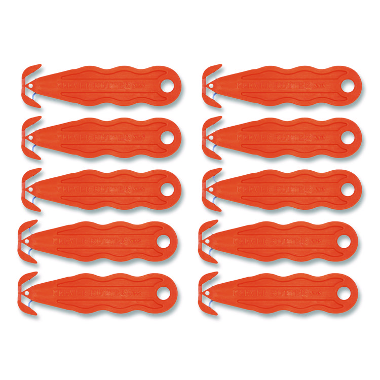 Kurve Blade Plus Safety Cutter, 5.75" Plastic Handle, Orange, 10/Box