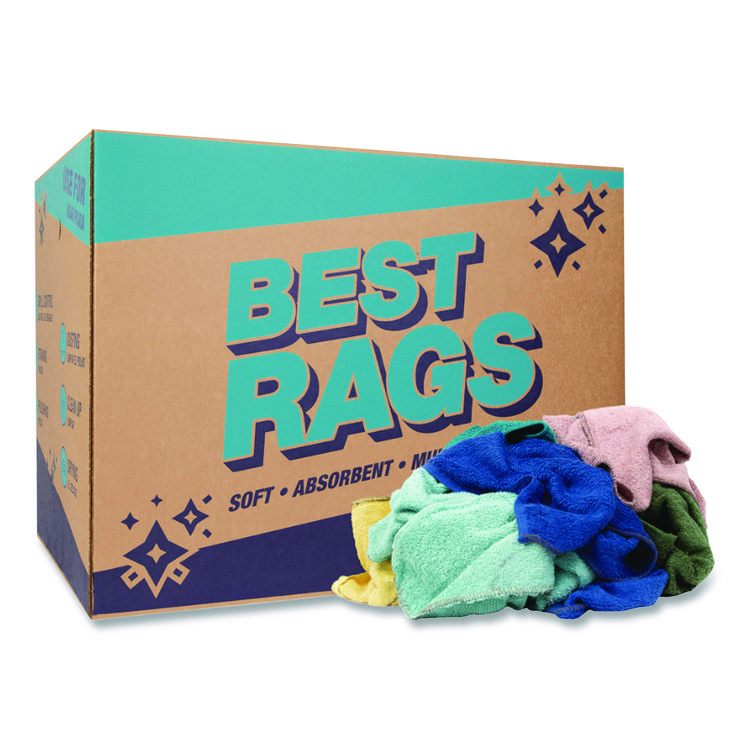 Qwick Wick Terry Towels, 12 X 12, Assorted Colors, 25 Lb Bale (approximately 280/bale)