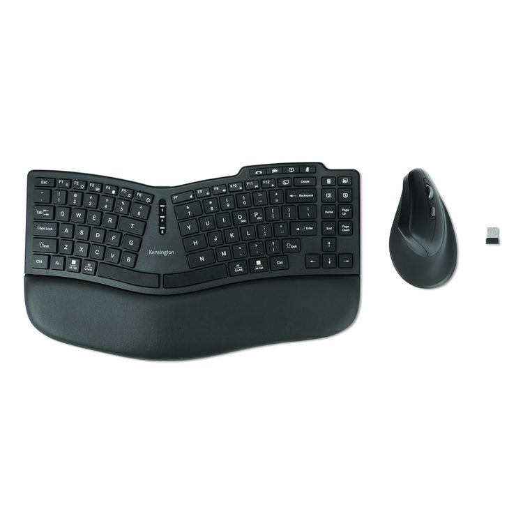 Pro Fit Ergo KM675 EQ Wireless Desktop Set, 2.4 GHz/30 ft Wireless Range, Black
