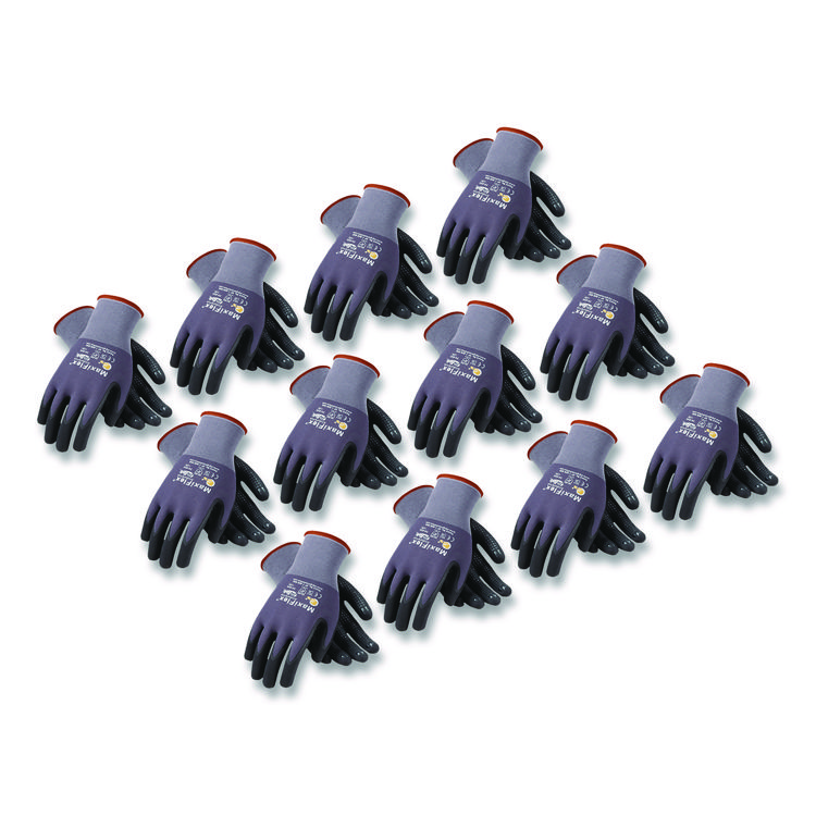 Endurance Seamless Knit Nylon Gloves, EN388: 4131, X-Large, Gray/Black, 12 Pairs