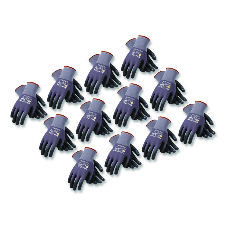 Endurance Seamless Knit Nylon Gloves, EN388: 4131, Medium, Gray/Black, 12 Pairs