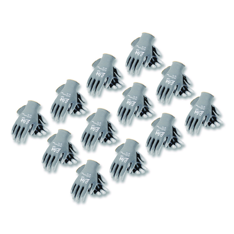 GP Polyurethane-Coated Nylon Gloves, EN388: 1111, 10" Long, Small, Gray, 12 Pairs