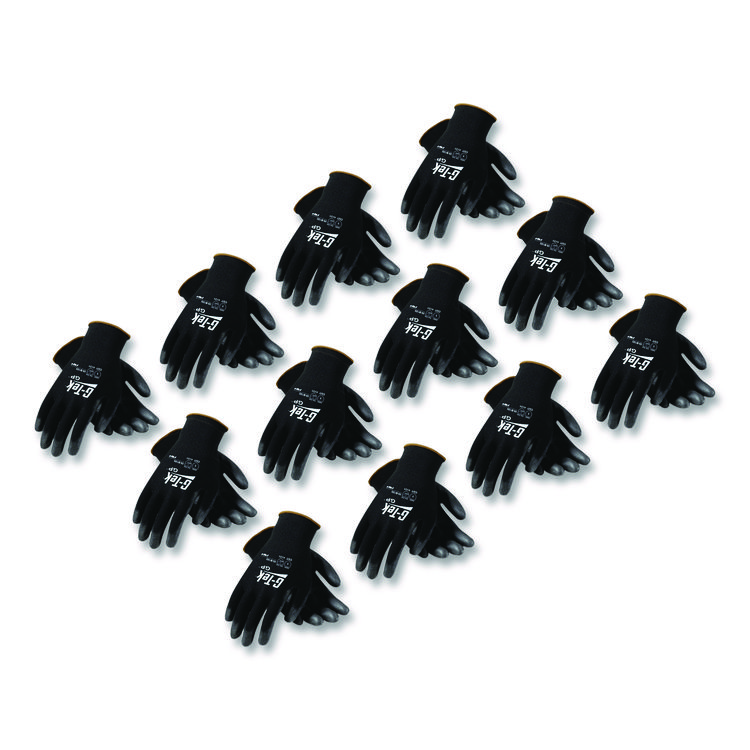GP Polyurethane-Coated Nylon Gloves, EN388: 1111, 10" Long, X-Large, Black, 12 Pairs