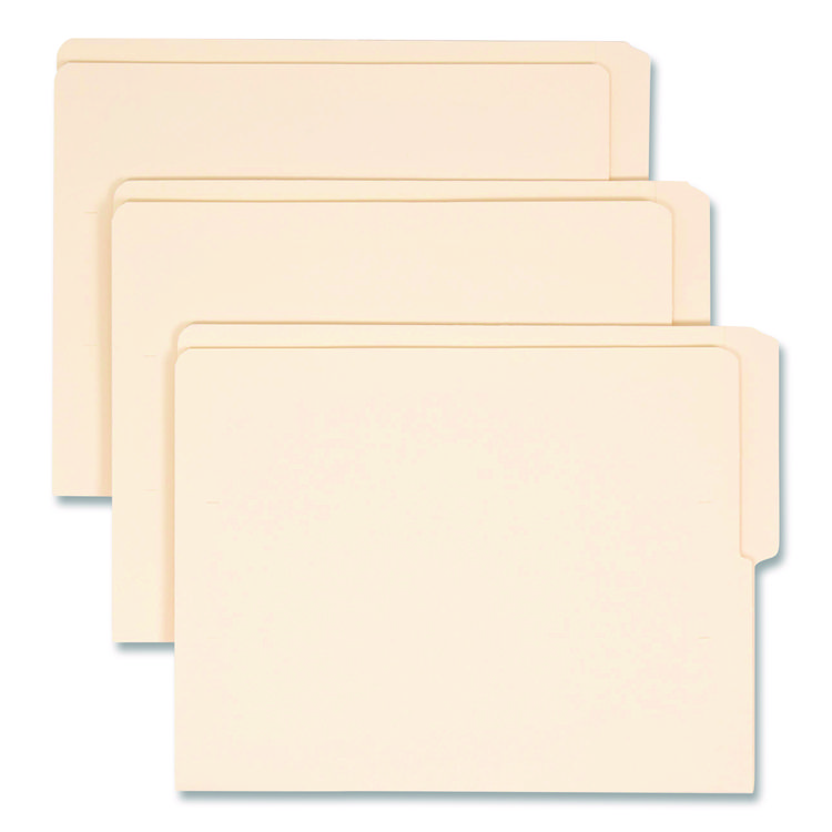 Heavyweight Manila End Tab Folders, 9" High Front, 1/2-Cut Tabs: Top, Letter Size, 0.75" Expansion, Manila, 100/Box