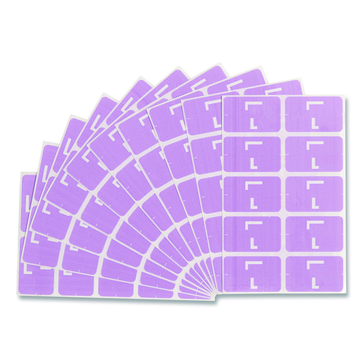Alphaz Color-Coded Second Letter Alphabetical Labels, L, 1 X 1.63, Lavender, 10/sheet, 10 Sheets/pack