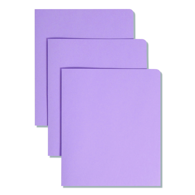 Two-Pocket Folders, Accommodates (100) 11 x 8.5 Sheets, Lavender, 25/Box