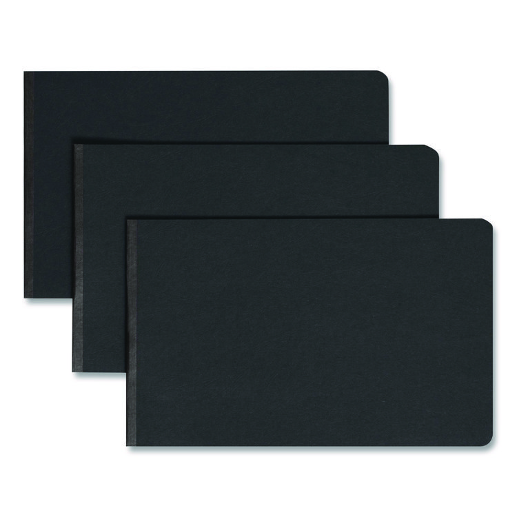 Prong Fastener Premium Pressboard Report Cover, Two-Piece Prong Fastener, 3" Capacity, 8.5 X 14, Black/black