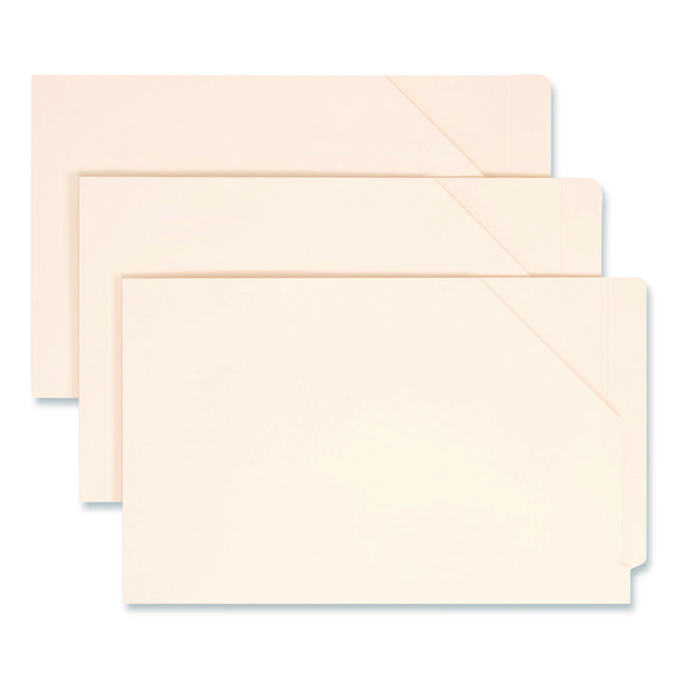 End Tab Jackets With Reinforced Tabs, Straight Tab, Legal Size, 11-Pt Manila, 100/box