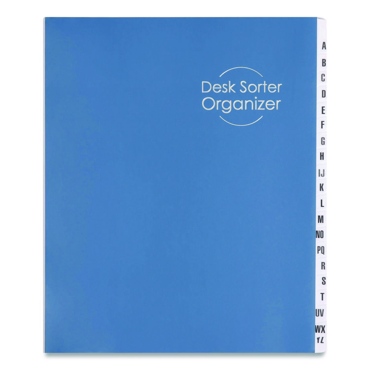 Deluxe Expandable Indexed Desk File/Sorter, Reinforced Tabs, 20 Dividers, Alpha Index, Letter Size, Dark Blue Cover