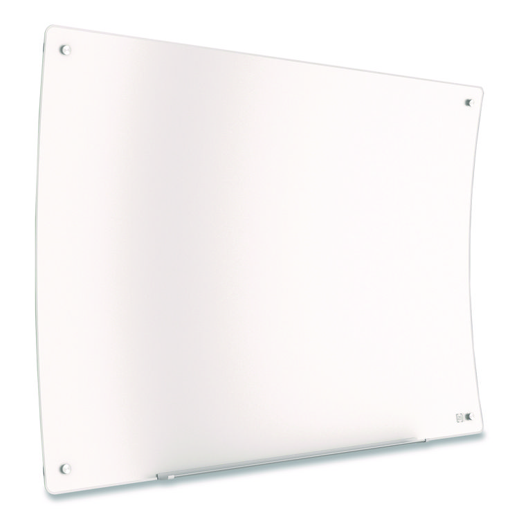Curved Magnetic Glass Dry Erase Board, 3 ft x 4 ft, White Surface