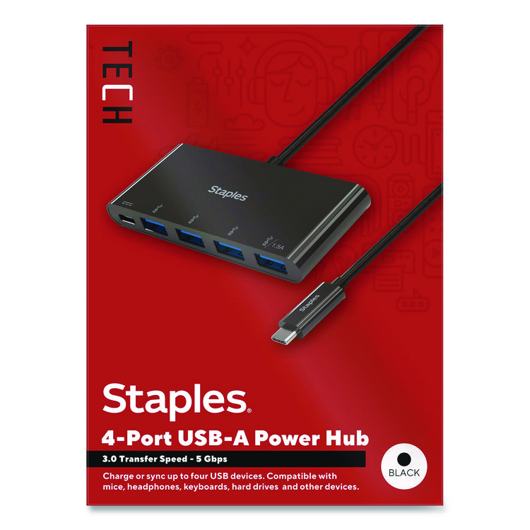 USB 3.0 Hubs, 4-Port, Black