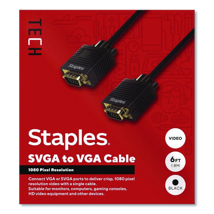 SVGA to VGA Cable, 6 ft, Black
