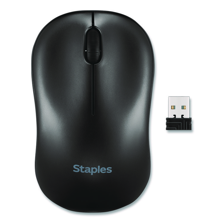 Wireless Ambidextrous Optical USB Mouse, 2.4 GH Frequency, 33 ft Wireless Range, Left/RIght Hand Use, Black