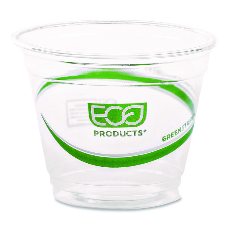 GreenStripe Renewable and Compostable Cold Cups, 9 oz, Plastic, Clear, 50/Pack, 20 Packs/Carton