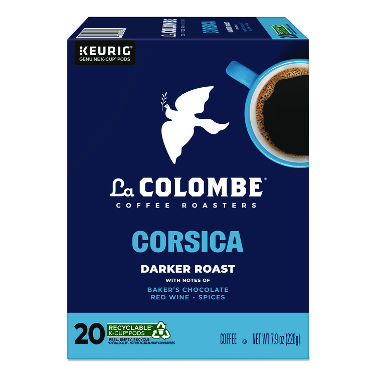 Coffee K-Cup Pods, Corsica Dark Roast, 20/Box