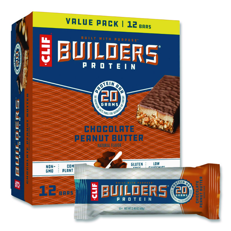 Builders Protein Bar, Chocolate Peanut Butter, 2.4 Oz Bar, 12 Bars/box